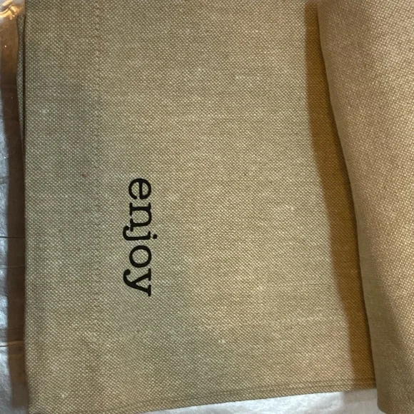 Mud Pie Tan Cotton Napkins with Embroidery set of 4 - Picture 4 of 6